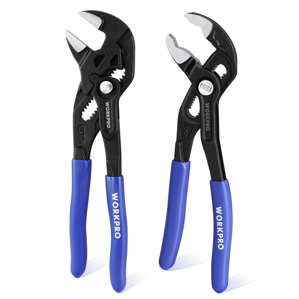WORKPRO 2PC 7" Plier Wrench Groove Joint Plier Set Quick Adjustment Wide Opening gallery