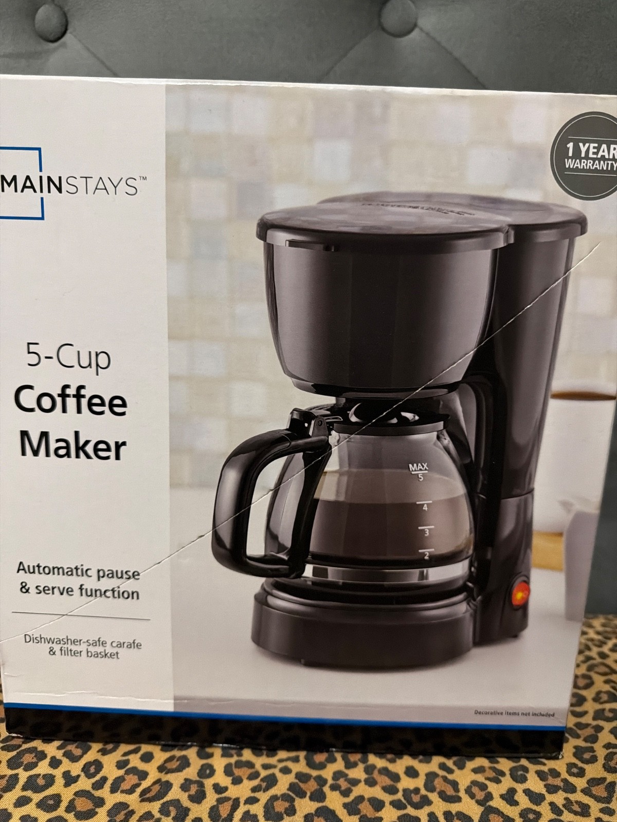 Mainstays 5 Cup Black Coffee Maker - Black gallery