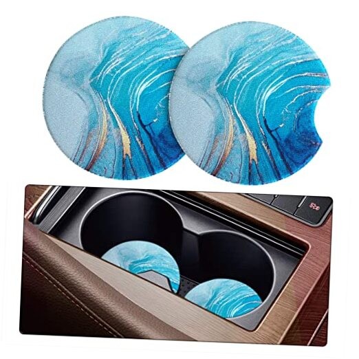 2 Pack Moly Magnolia Car Coasters - Absorbent - 2.75 Inch Cute Car gallery