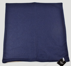 Williams Sonoma Reversible Double Solid Cashmere Pillow Cover Navy Sand 22″ NEW