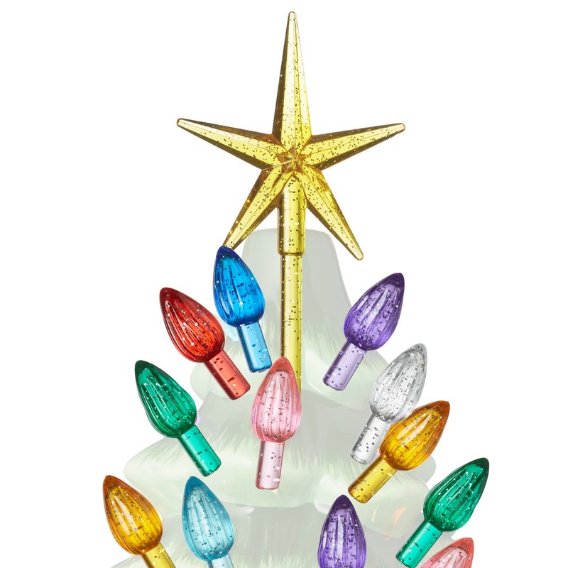 108 Replacement Silver Glitter Ceramic Christmas Tree Light Bulbs 3 Star Toppers gallery