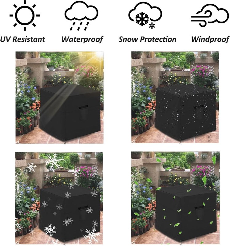 Universal 34” Air Conditioner Cover - Superior Winter Protection in Black gallery