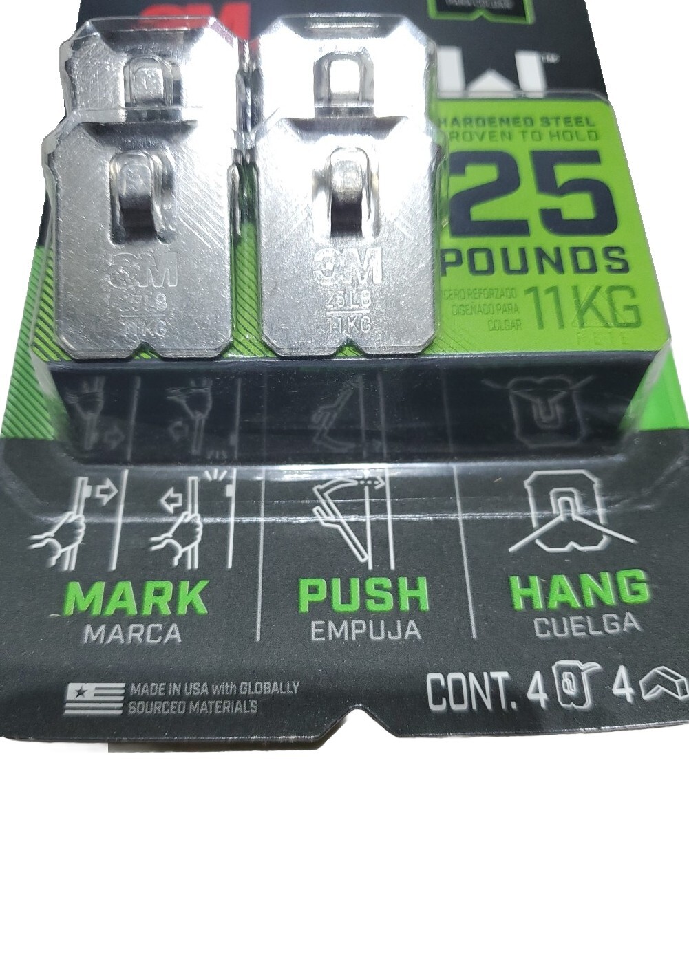 3M Claw Drywall Picture Hangers - 4 Count Holds 25 Pounds Each Brand New gallery