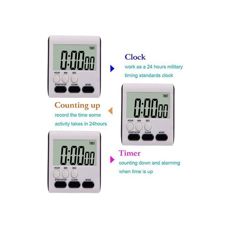 Large LCD Digital Kitchen Cooking Timer Count Down Up Clock Loud Alarm Magnetic gallery