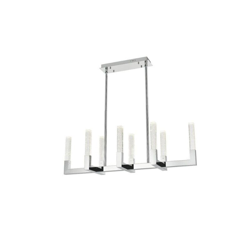 CHANDELIER LED CHROME MODERN FOR KITCHEN ISLAND OR DINING ROOM LIGHT FIXTURE 42" gallery