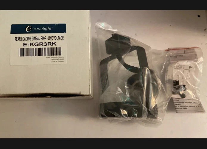 NEW Econolight E-KGR3RK Rear Loading Gimbal Ring PAR38 Black Line Voltage gallery