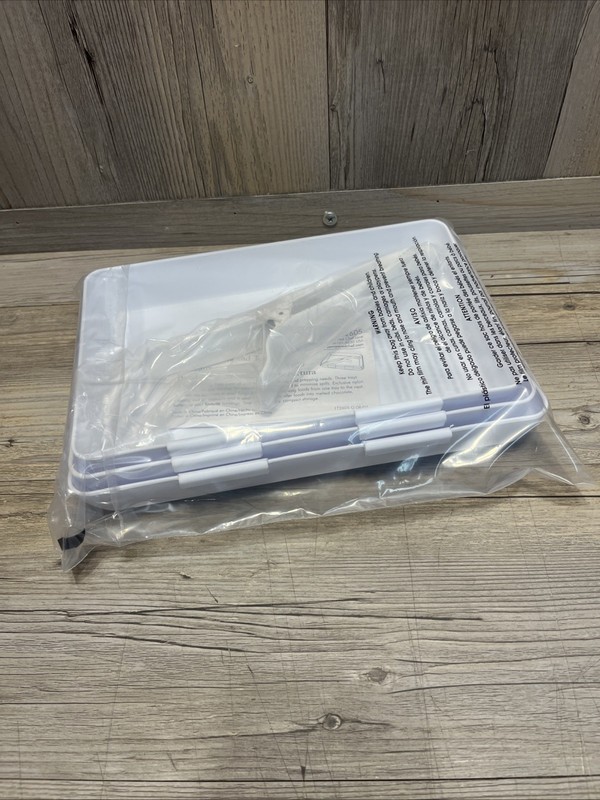 Pampered Chef Coating Breading Nesting Trays Prep #2605 - Set Of 3 W/ Tongs gallery