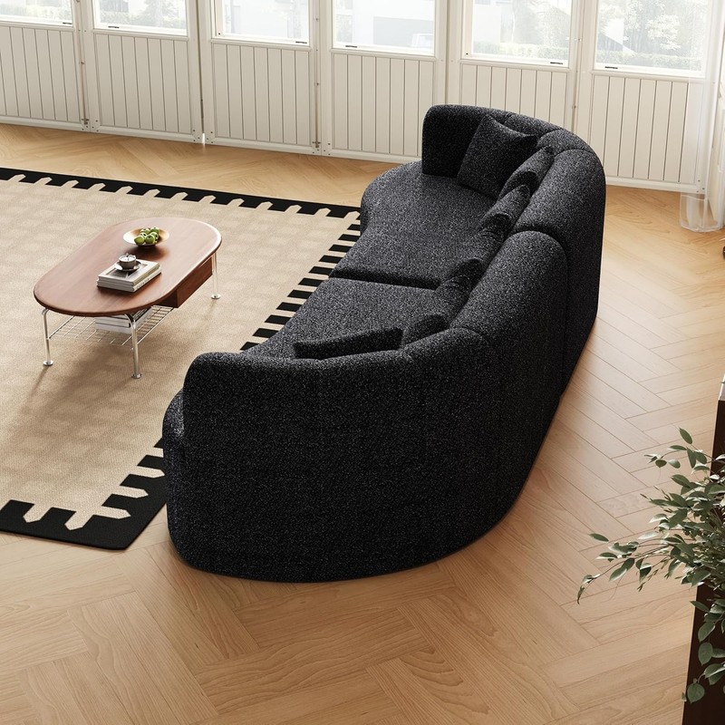 106.3" Curved Sectional Sofa Oversized Cloud Deep Seat Couch with 6 Pillows gallery