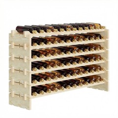 ZENY 72 Bottles Stackable Modular Wine Rack, Freestanding 72 Bottles, Wooden