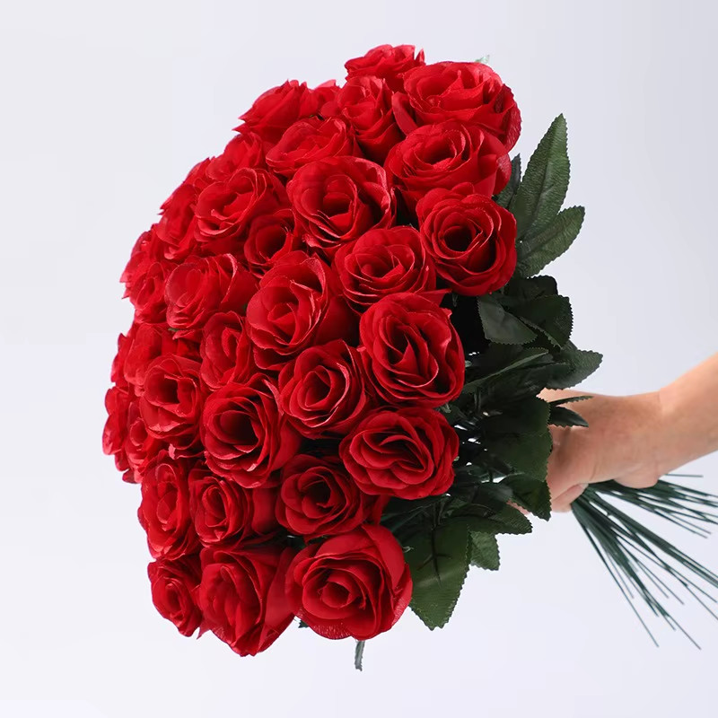 10Pcs Artificial Red Roses - Wedding Decor, Home Vase, DIY Wreaths, Fake Flowers gallery
