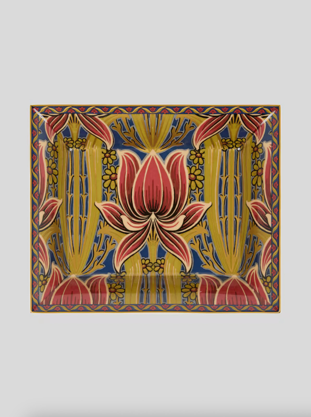 ETRO Rectangular Porcelain Floral Tray Multicolor Decorative Catchall Dish New gallery