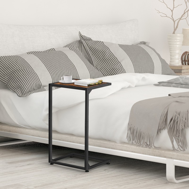 Rustic Brown C-Shaped Tables, End Table for Living Room Bedroom & Small Spaces gallery