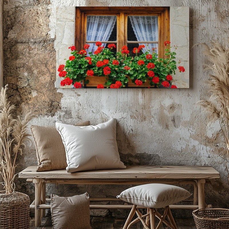Wall Art Charming Rustic Window Framed In Rich Brown Wood, Showcasing A Delicate gallery