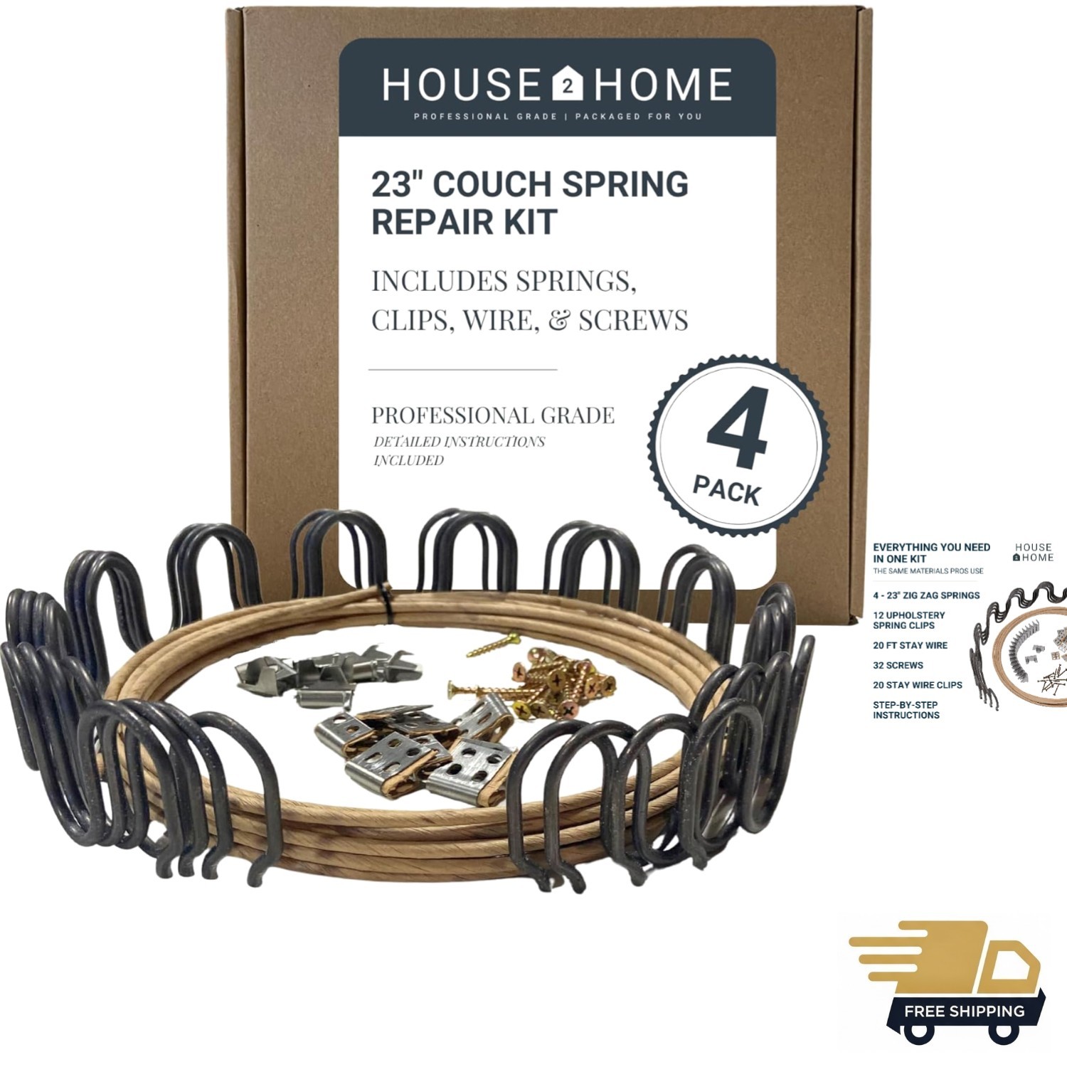 23in Sofa Spring Repair Kit Heavy Duty Support Cushions Furniture Fix gallery