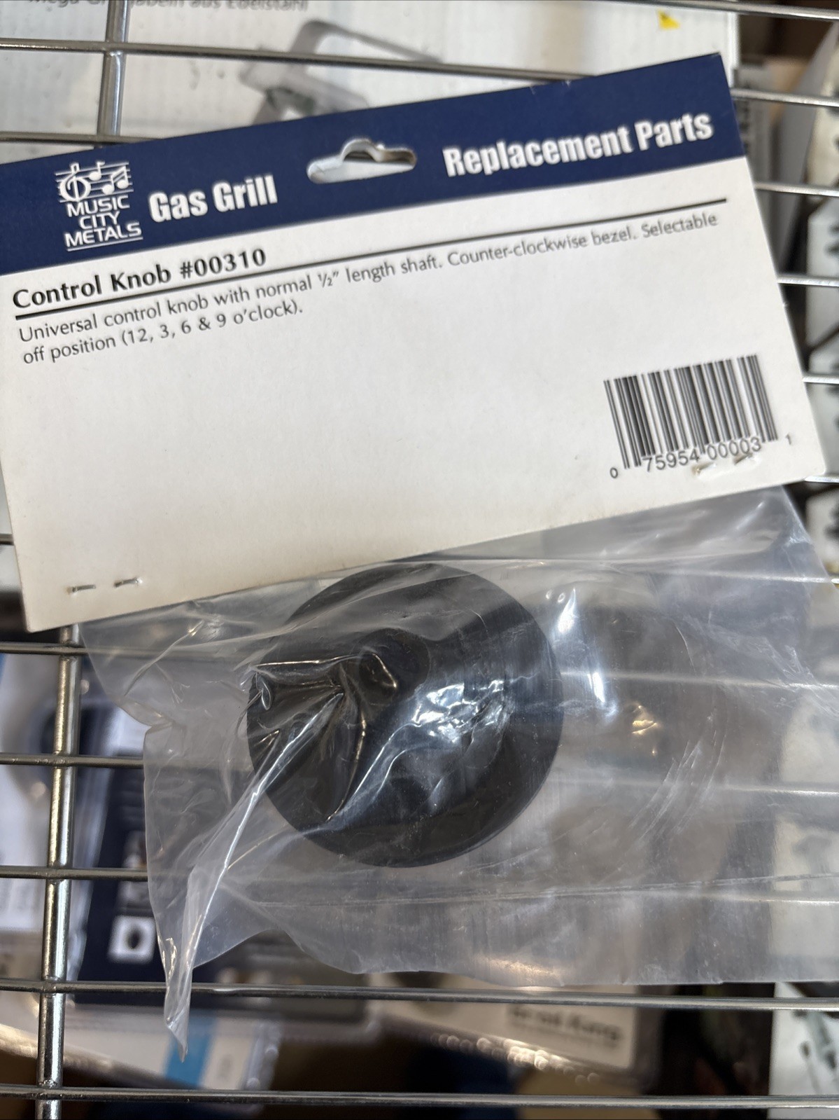 Universal Gas Grill Control Knob with Positional Label 1/2" Long shaft 00310 gallery