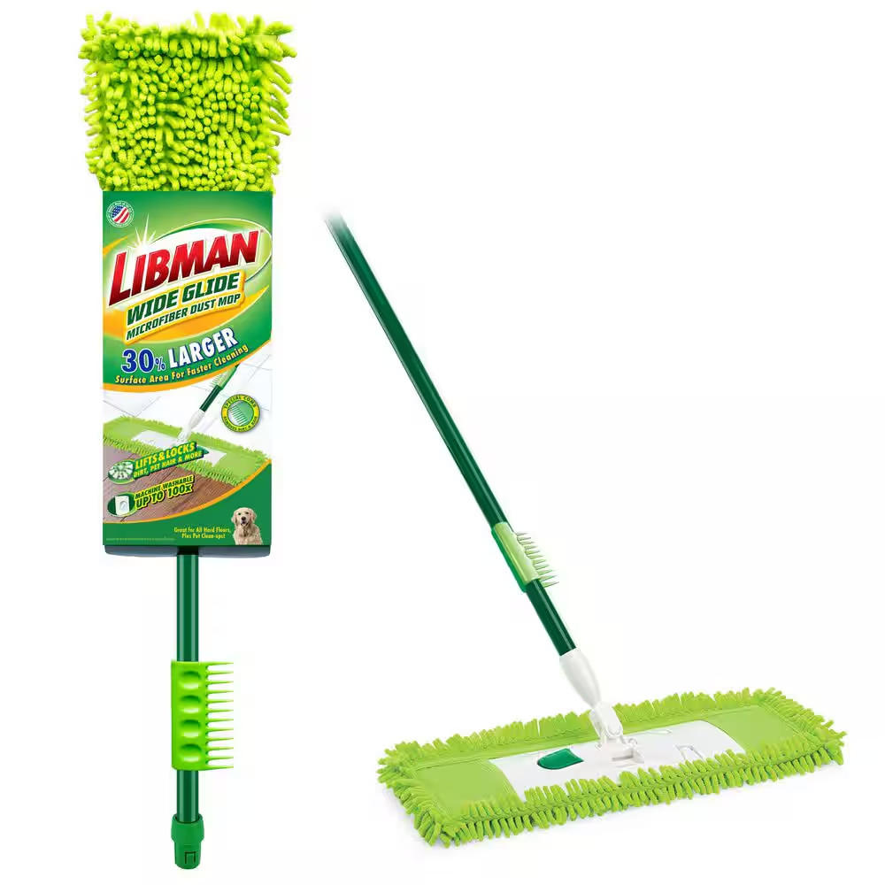 18 In. Microfiber Fingers Dust Flat Mop with 2-Piece Handle gallery