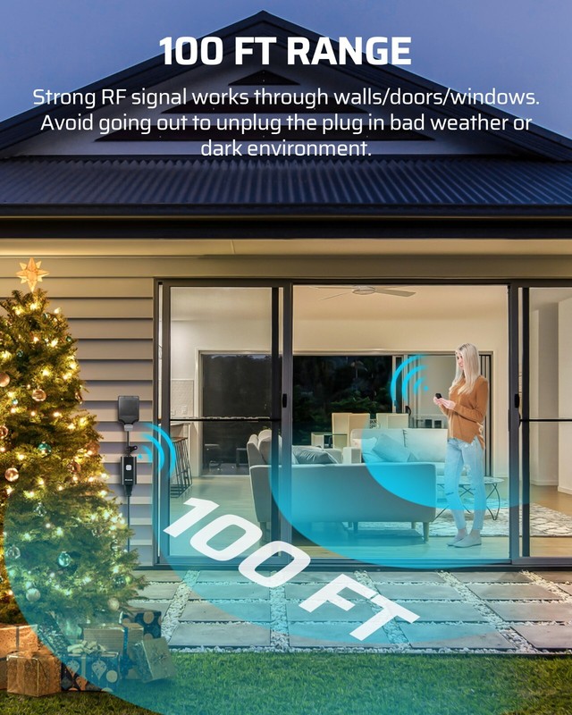 DEWENWILS Outdoor Remote Control Outlet, 15A Wireless Remote Control Switch, gallery