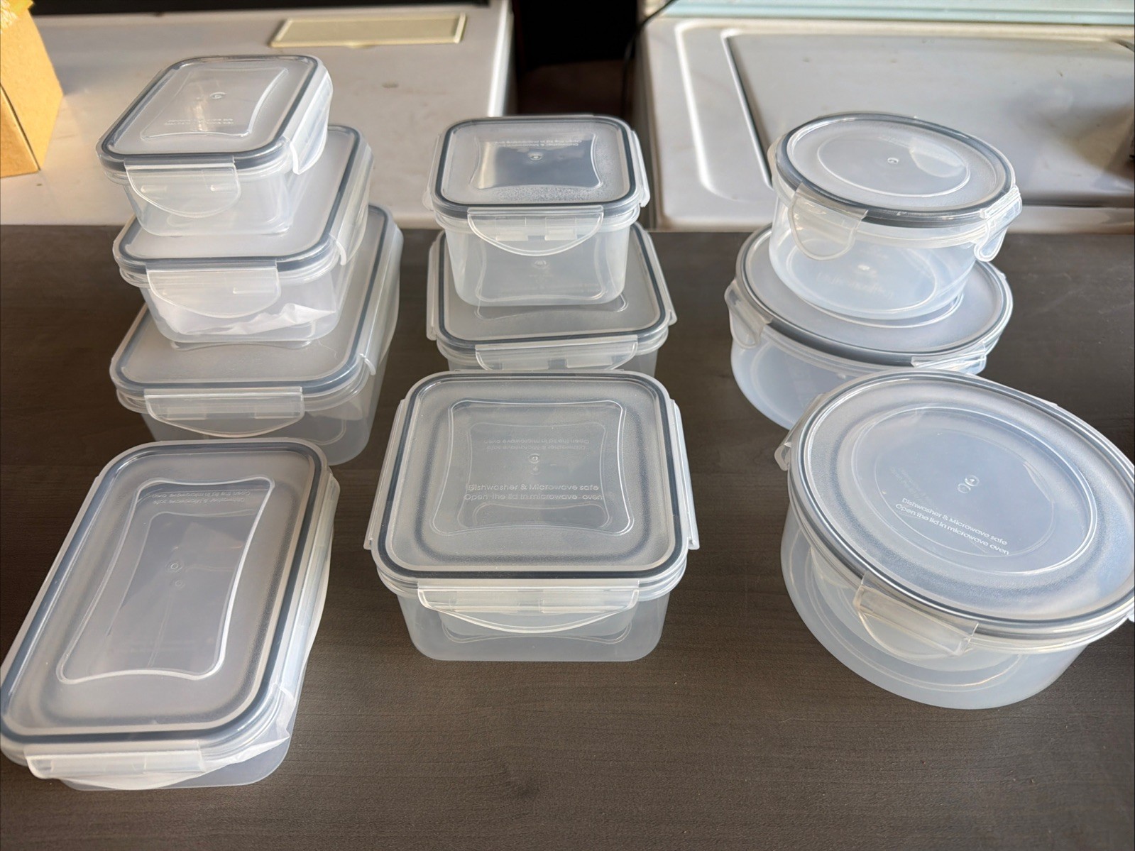 Clear/Gray Food Storage Containers w/ Snap Lids PP(5)Safe 8,17,34,13x2,23,&30 Oz gallery