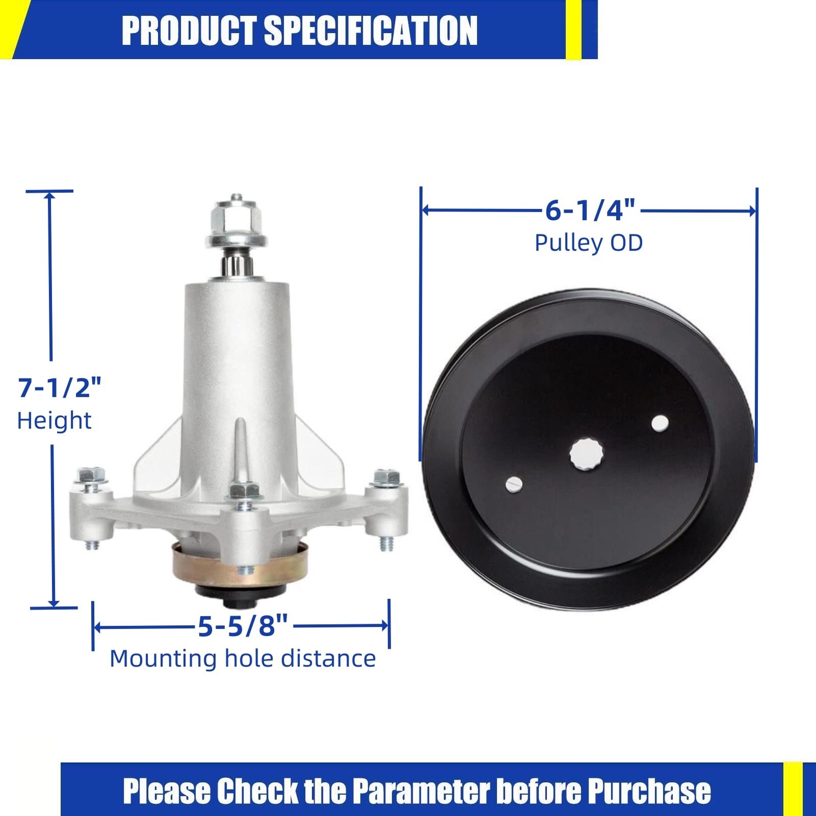 Spindle Assembly With Pulley 187292 Fits Husqvarna 42/46/48/54 In Mower Deck gallery