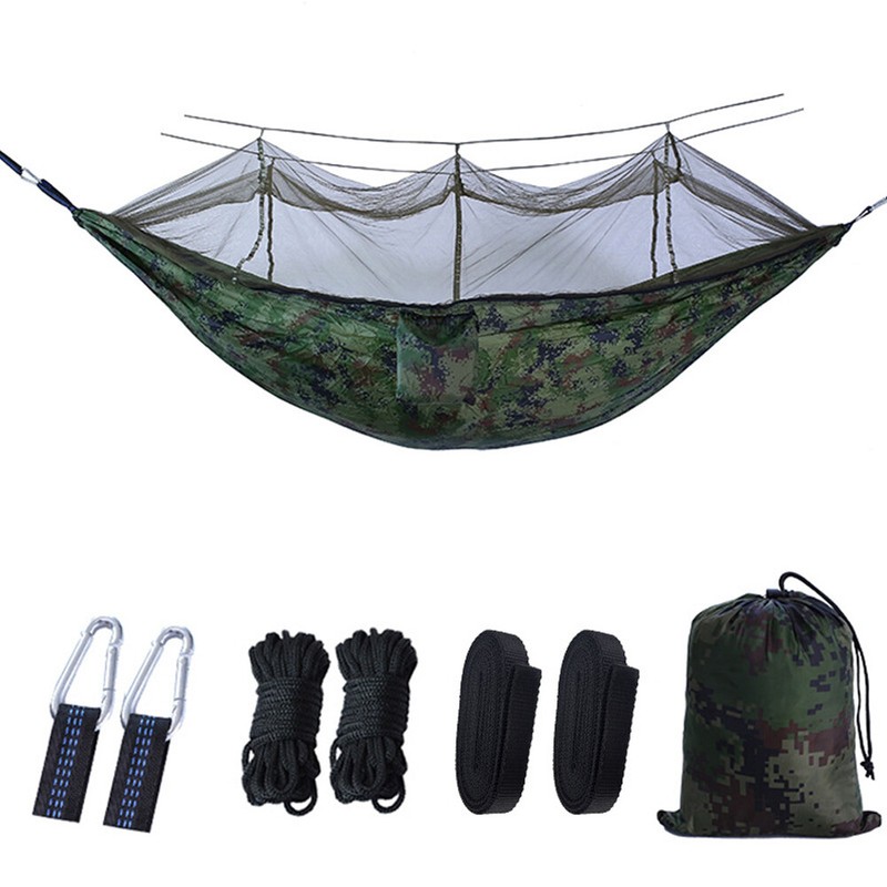 660lbs 2-Person Portable Camping Hammock Tent w/ Mosquito Net Hanging Bed gallery