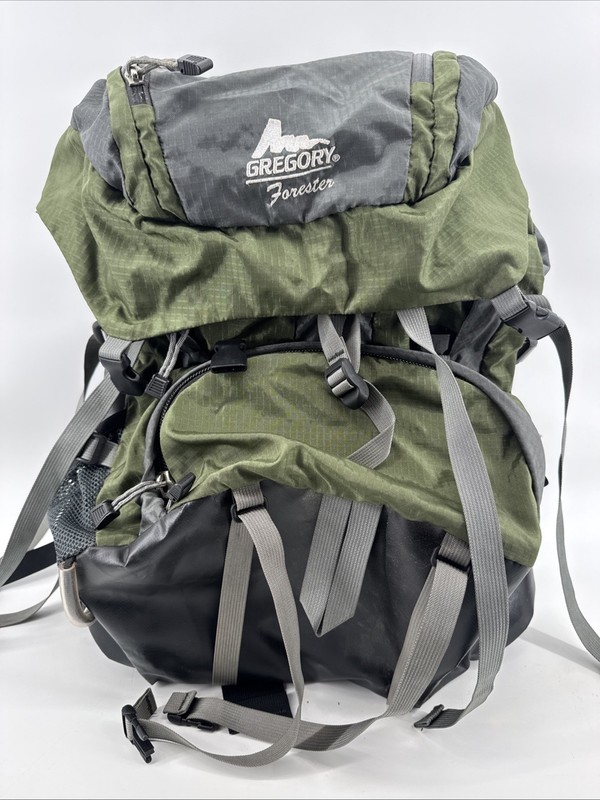 Gregory Forester Hiking Backpack Size XS Green/Gray with Internal Frame Top Load