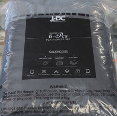 Lux Decor Collection Microfiber Cal King Sheet Set Black Solid OEKO-TEX 6-Piece