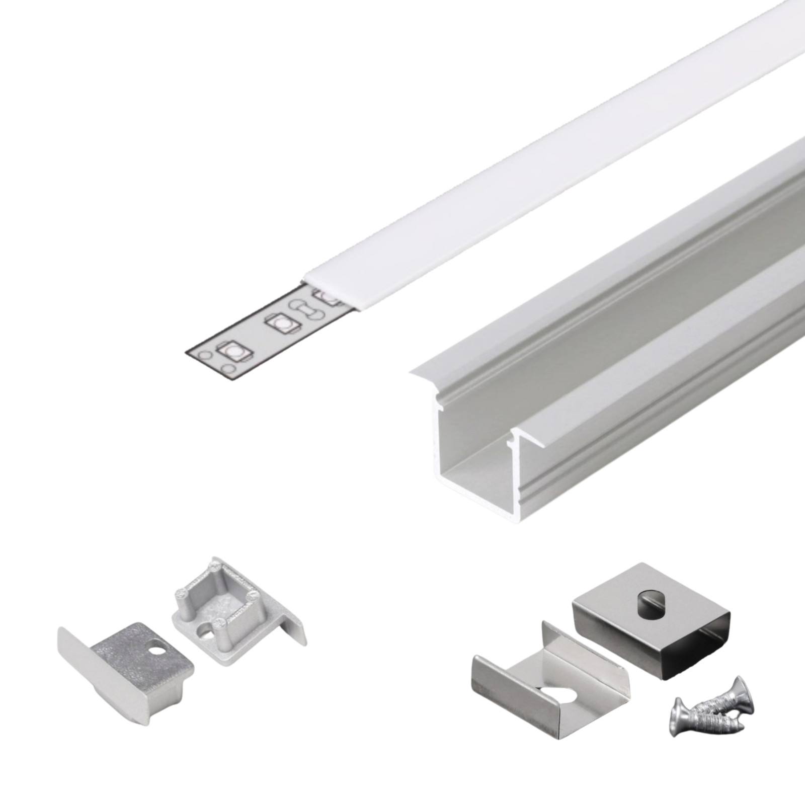 Wired4Signs Aluminum Channel Led Strip Diffuser Kit Recessed Smart-in10 39"/ 78" gallery
