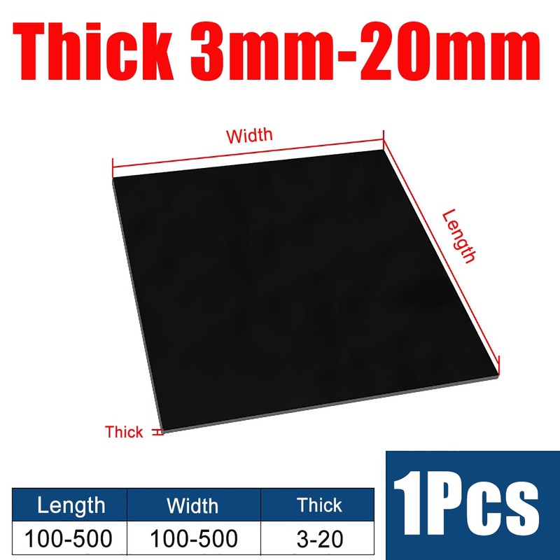 PP Polypropylene Black Plastic Flat Board Plate PVC Engineering Sheet Thick 10mm gallery
