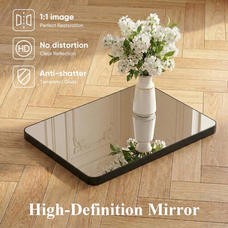 5 Size Choice Rectangular Bathroom Mirror w/Round Corner&Metal Frame,Wall Mirror gallery
