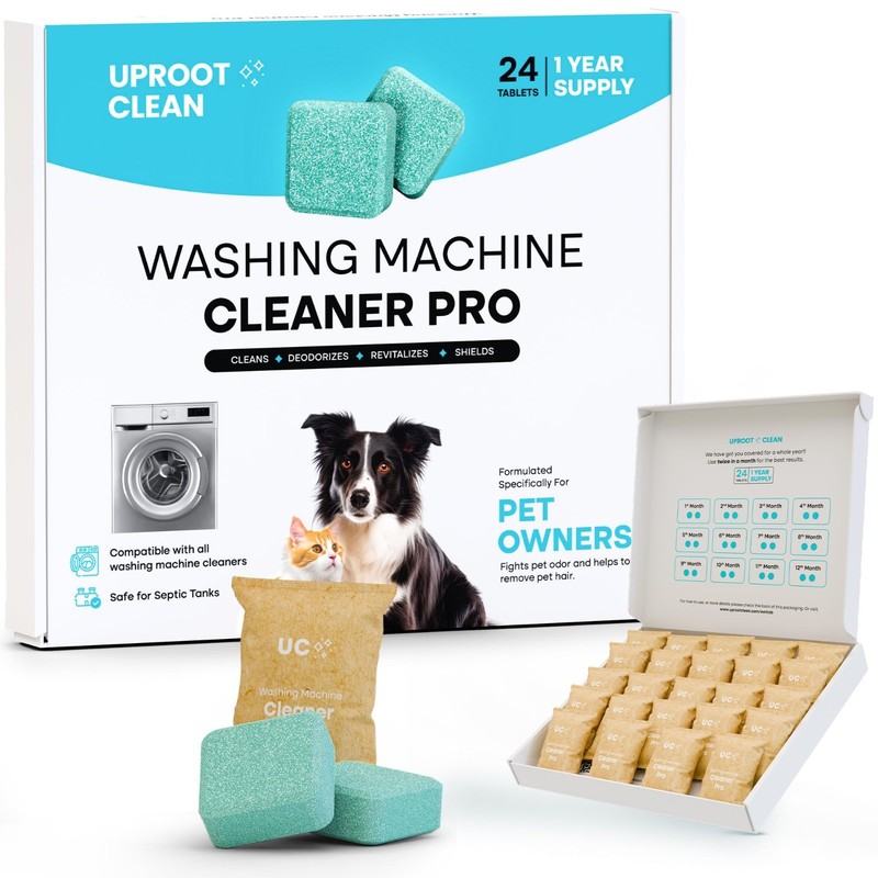 Washing Machine Cleaner Tablets - 24 Pack, Pet Safe, HE & Front Load Compatible, gallery
