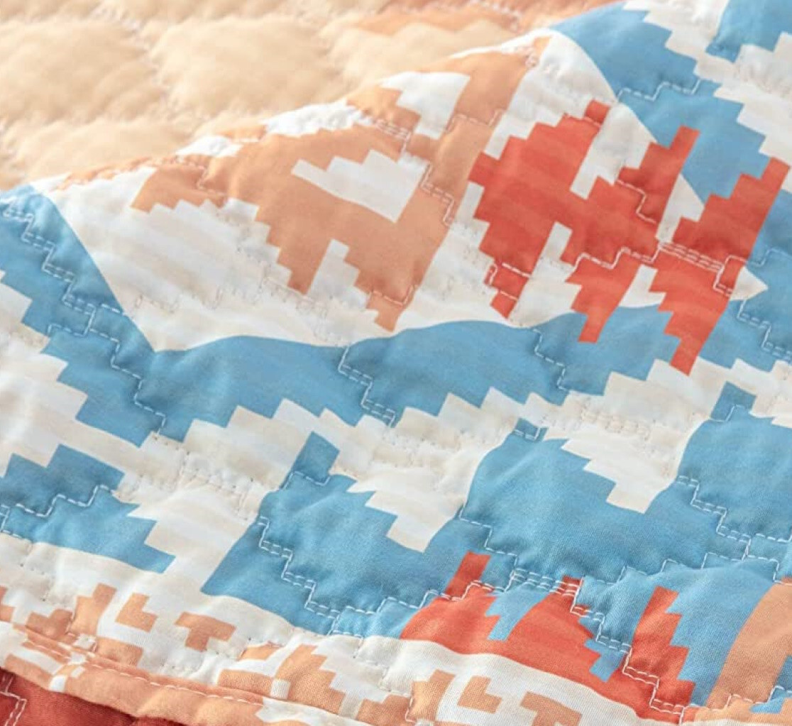 SOUTHWEST HORIZON 3pc King QUILT SET : SOUTHWESTERN NATIVE ORANGE TURQUOISE gallery