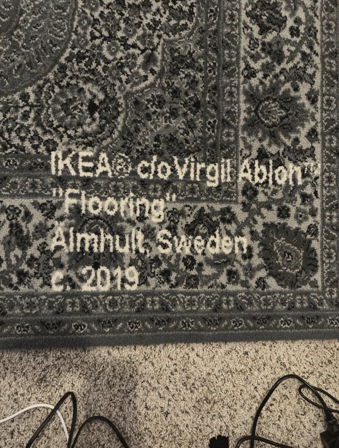 “Keep Off” Off White Rug Navy blue With White Lettering gallery
