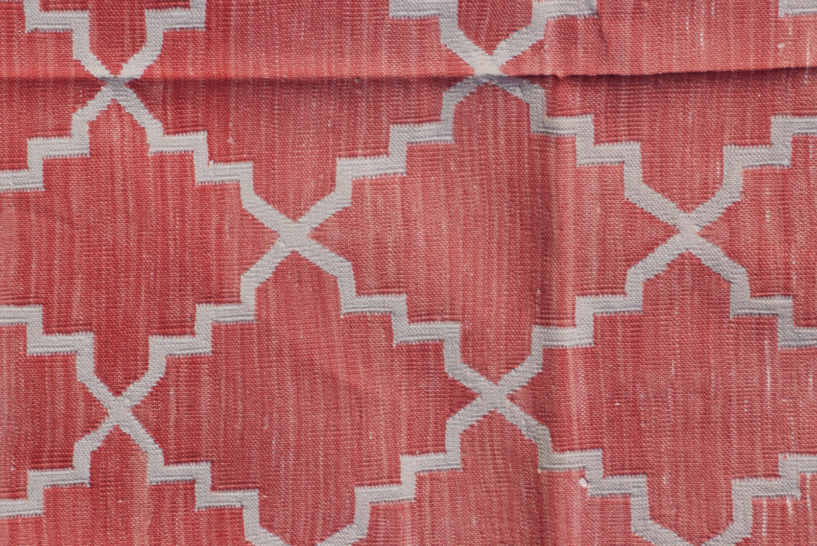 Rugmoda Cotton Red & Grey Lattice Geometric 3x5 Living Room Area Rug gallery