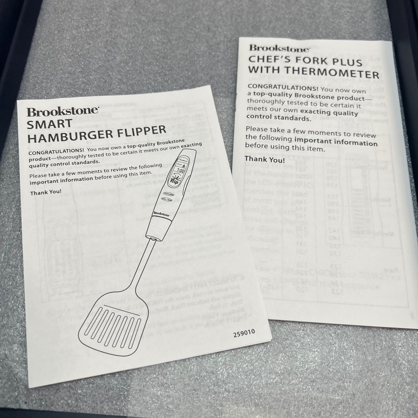 Brookstone BBQ Tool Set Grilling Smart Tools Digital Tongs Thermometer Fipper gallery