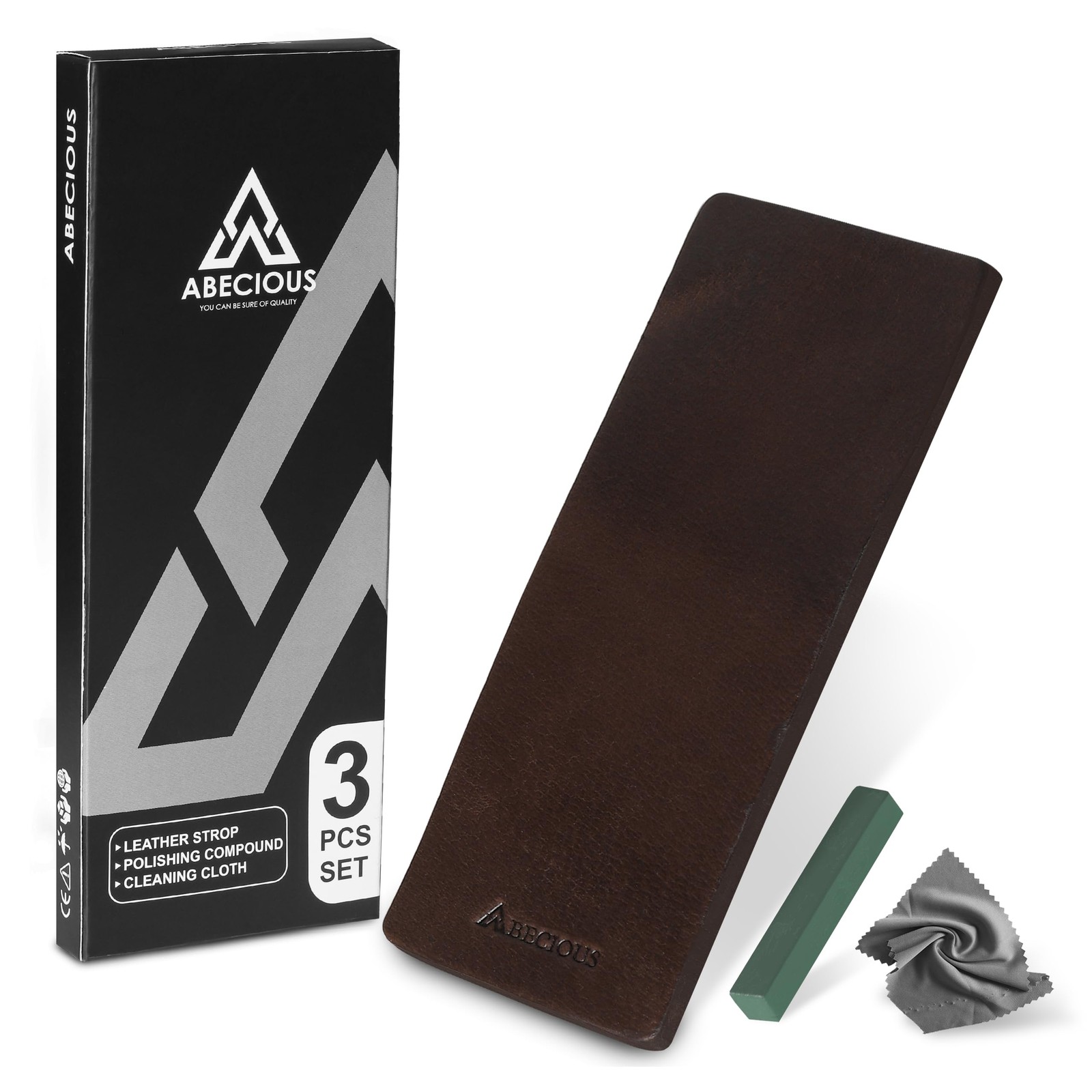 Leather Strop 3x8 Inch Buffing Block Honing Compound Knife Sharpening Tool gallery