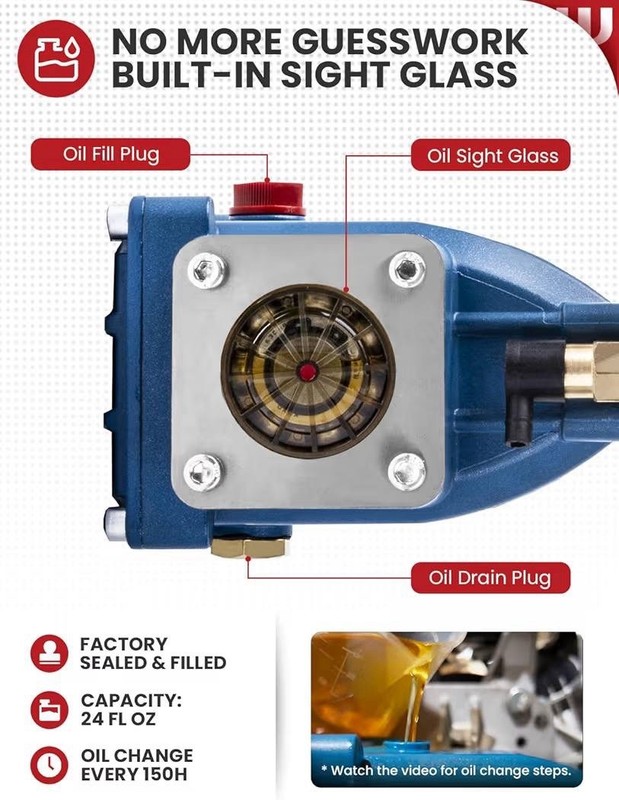 Triplex Pressure Washer Pump 3600 PSI 2.7 GPM 3/4” Shaft Horizontal gallery
