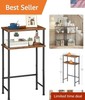 Rustic Brown and Black Console Table - 15.7" Hallway & Sofa Table with Storage gallery