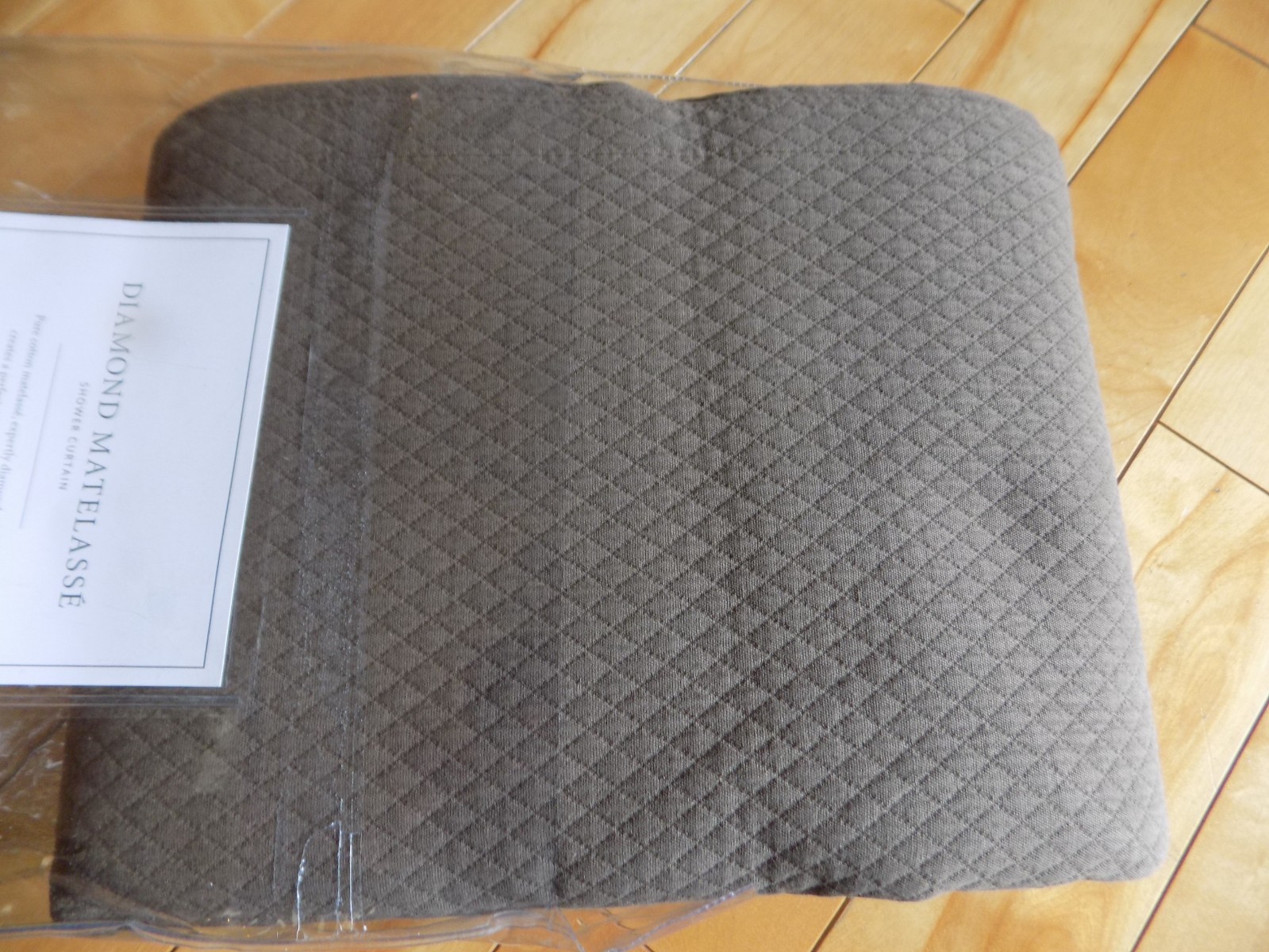 Restoration Hardware Shower Curtain 72"X72" Diamond Matelasse Dark Brown Cotton gallery