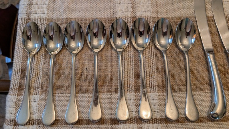 Pottery Barn 18/8 Stainless Flatware Set 42 Pc Japan Glossy PBN8 gallery