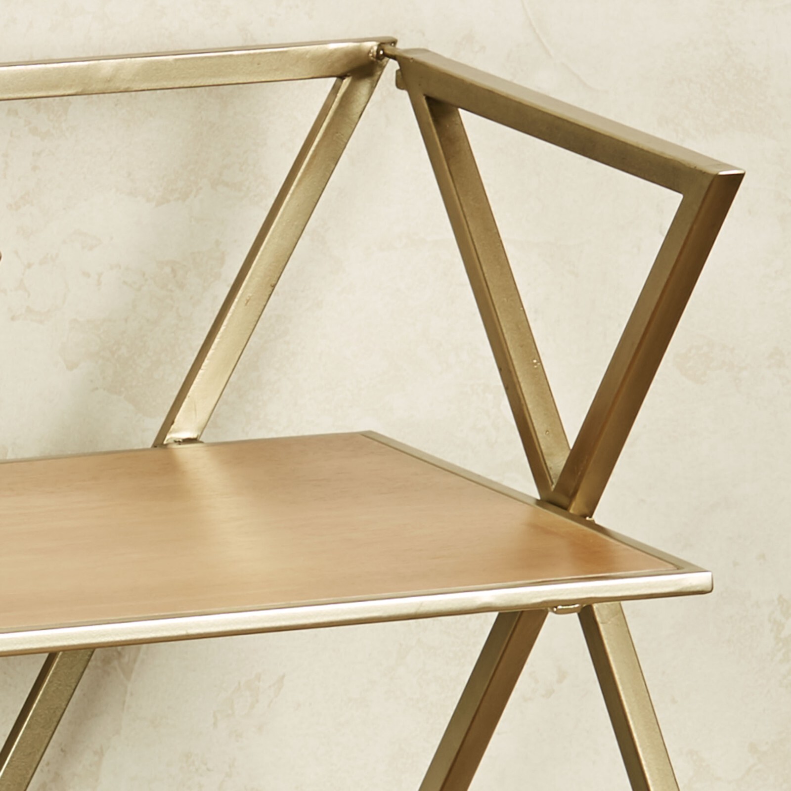 Modern Style Jamie Three Tier Gold Floor Shelf 41 Inches High gallery