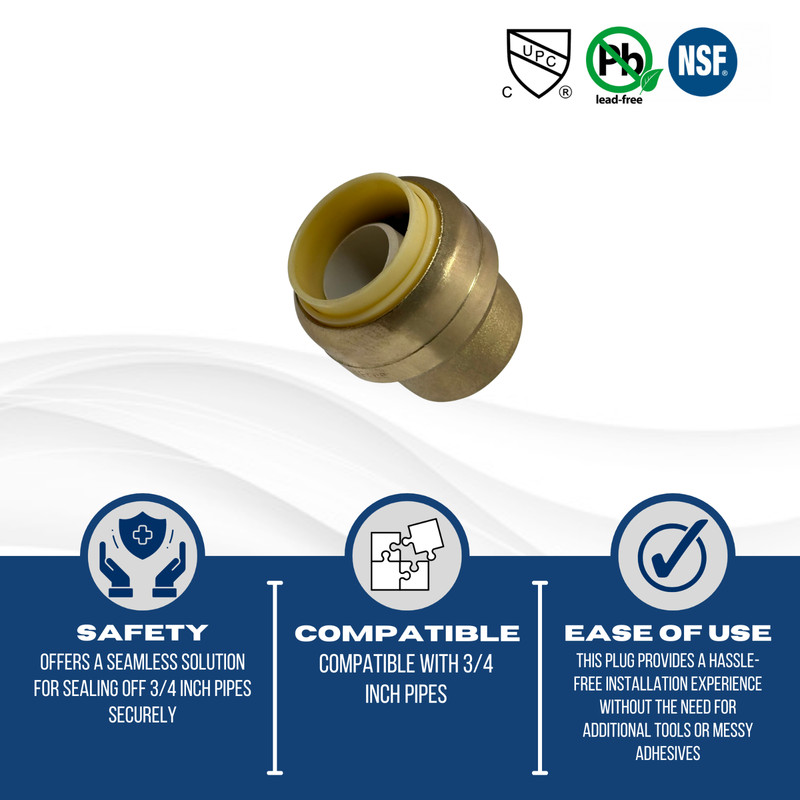 2 Pcs 3/4" Push Fit Caps, 3/4 Inch Push Fit End Cap gallery