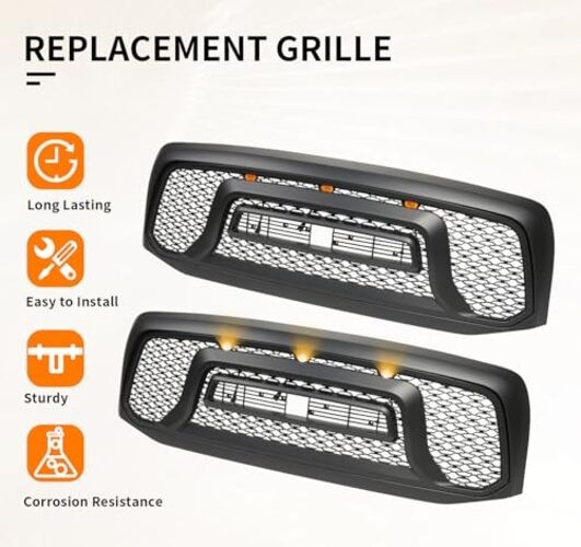 Front Grill Compatible With Dodge Ram 1500 2006-2008 & Dodge Ram 2500 3500 gallery