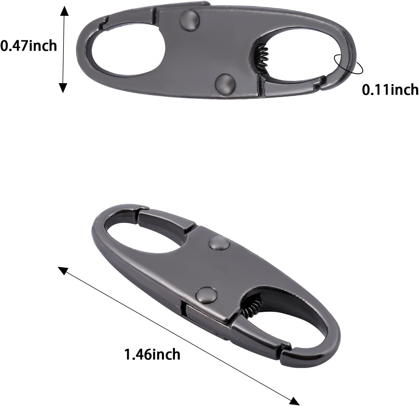4PCS Zipper Clips Anti Theft - Double Opening Small S Carabiner Clip, Zipper gallery