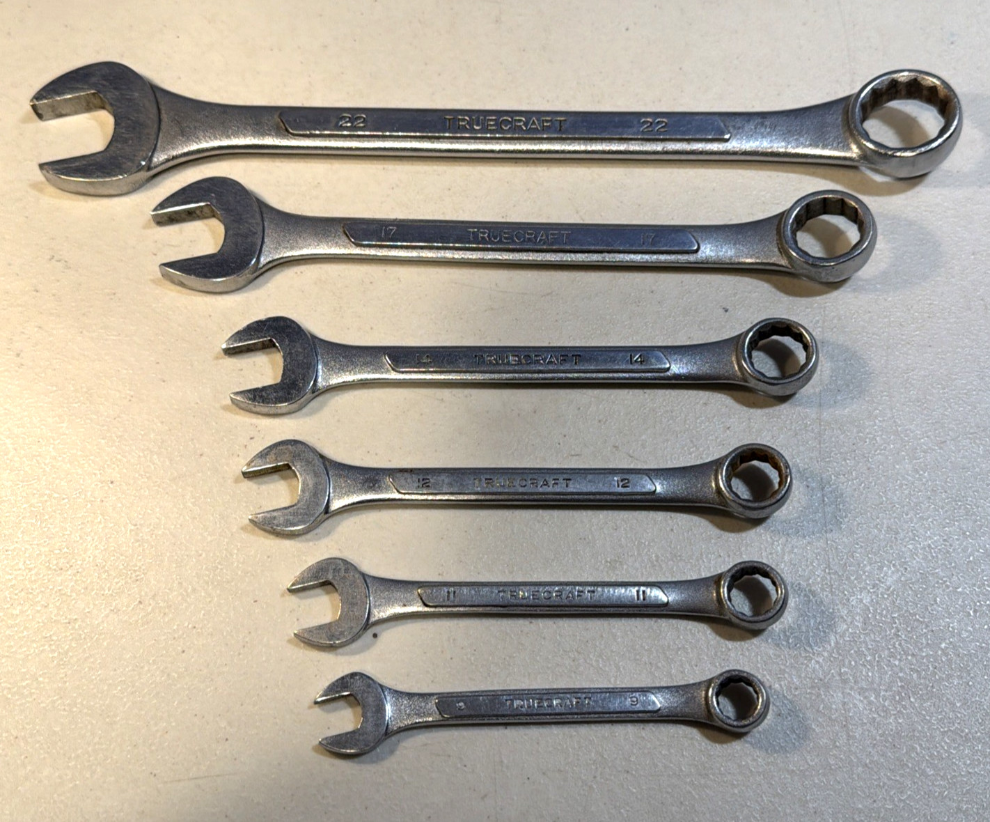 "TrueCraft Metric Combination Wrenches" : 22mm- 17mm-14mm-12mm-11mm-9mm LOT OF 6 gallery