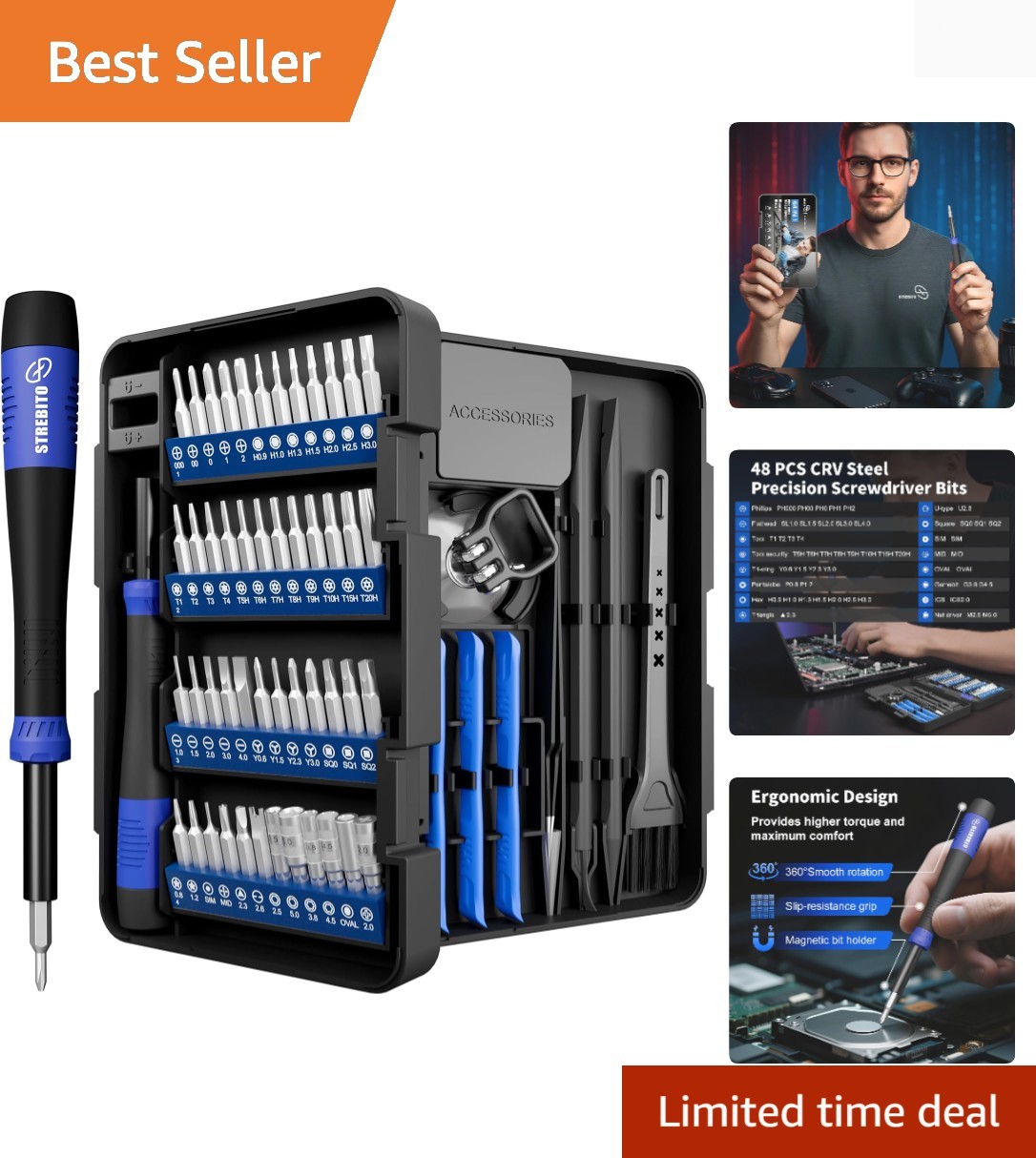 64-in-1 Screwdriver Set with Magnetic Bits for PC, Laptop & Phone Repairs gallery