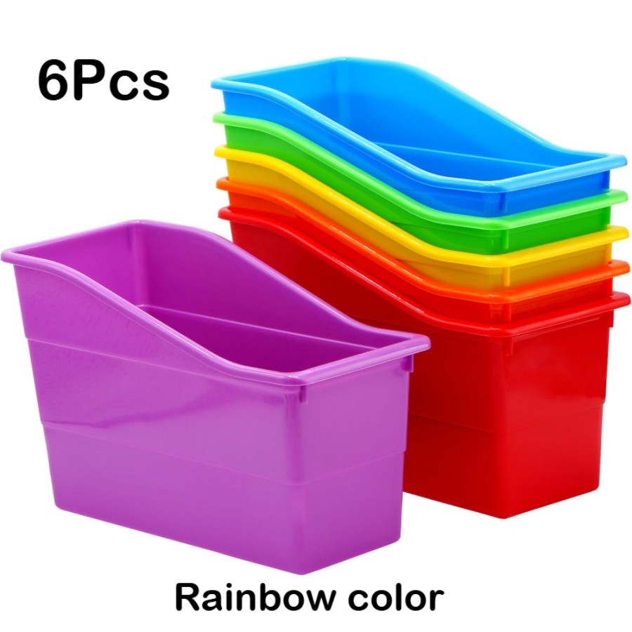 12/6pcs Stackable Colored Plastic Storage Boxes | Office Document Organizer