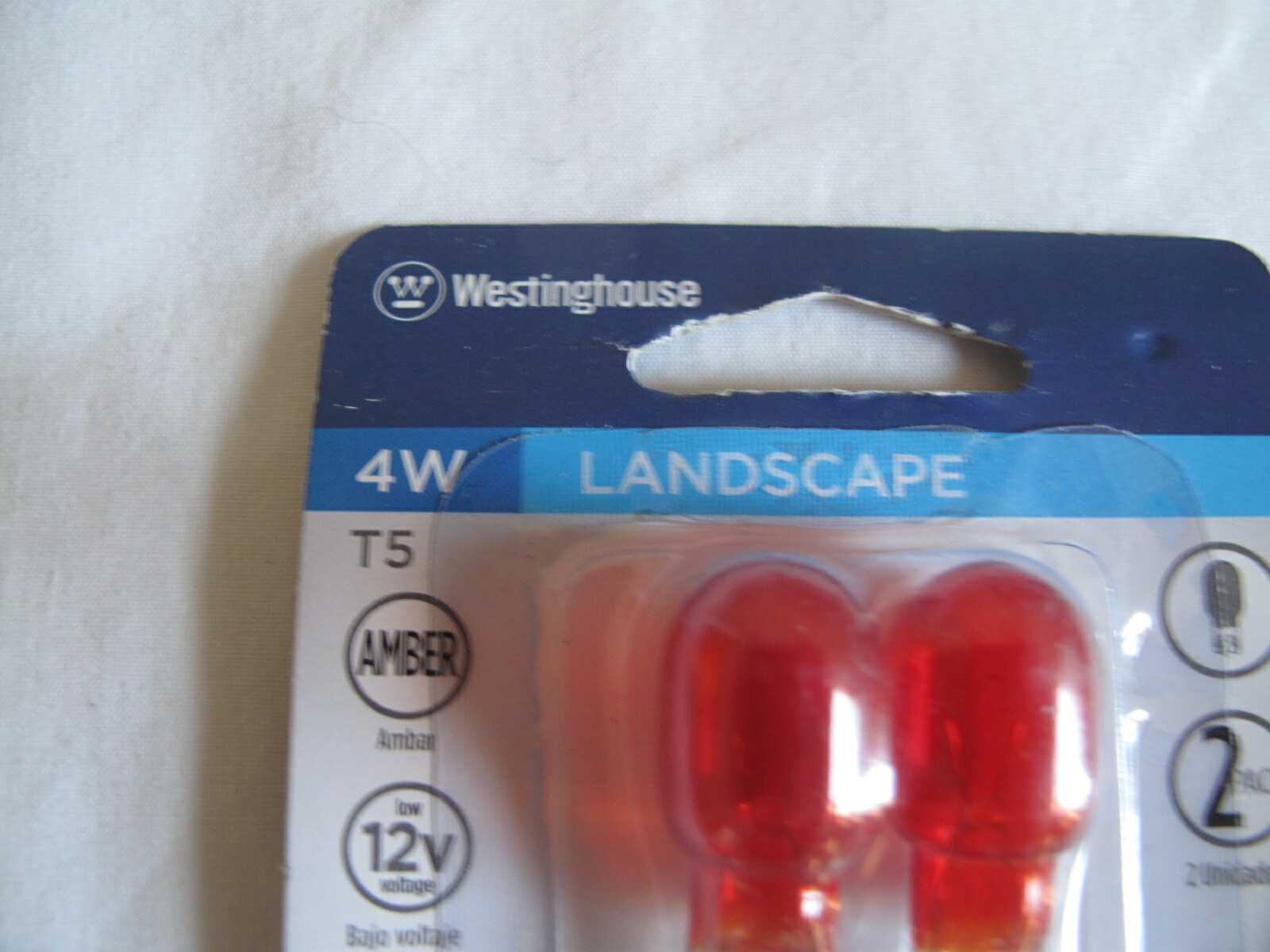 (2) NEW Westinghouse 4w T5 Wedge Base AMBER Landscape Bulbs Low Voltage 12v gallery