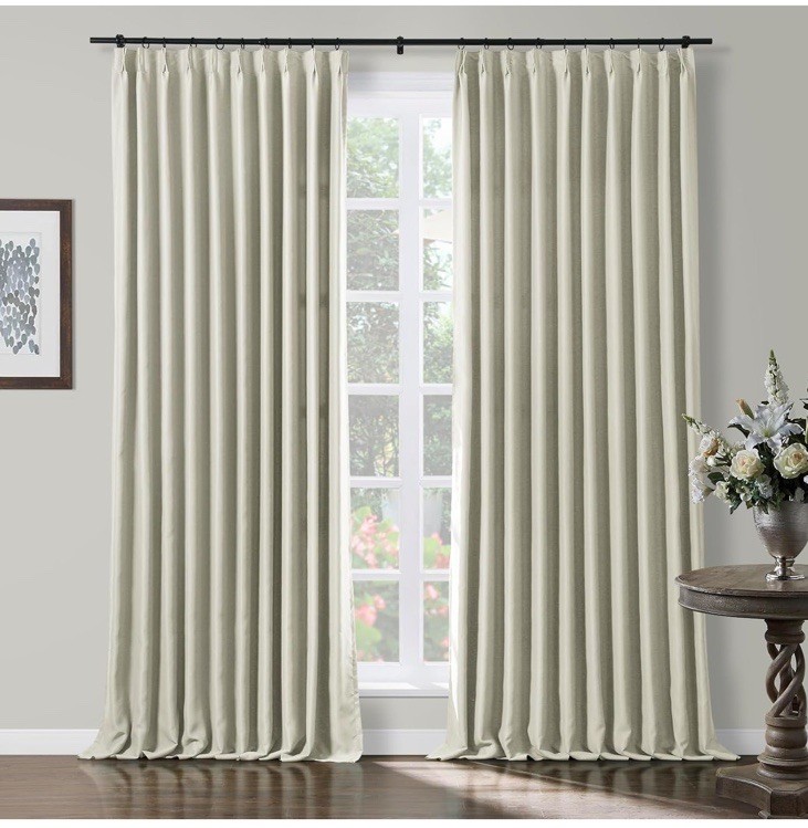 TWOPAGES Pleated Curtain Unlined Room Darkening Drapery Set Of 4) 50”Wx102”L gallery
