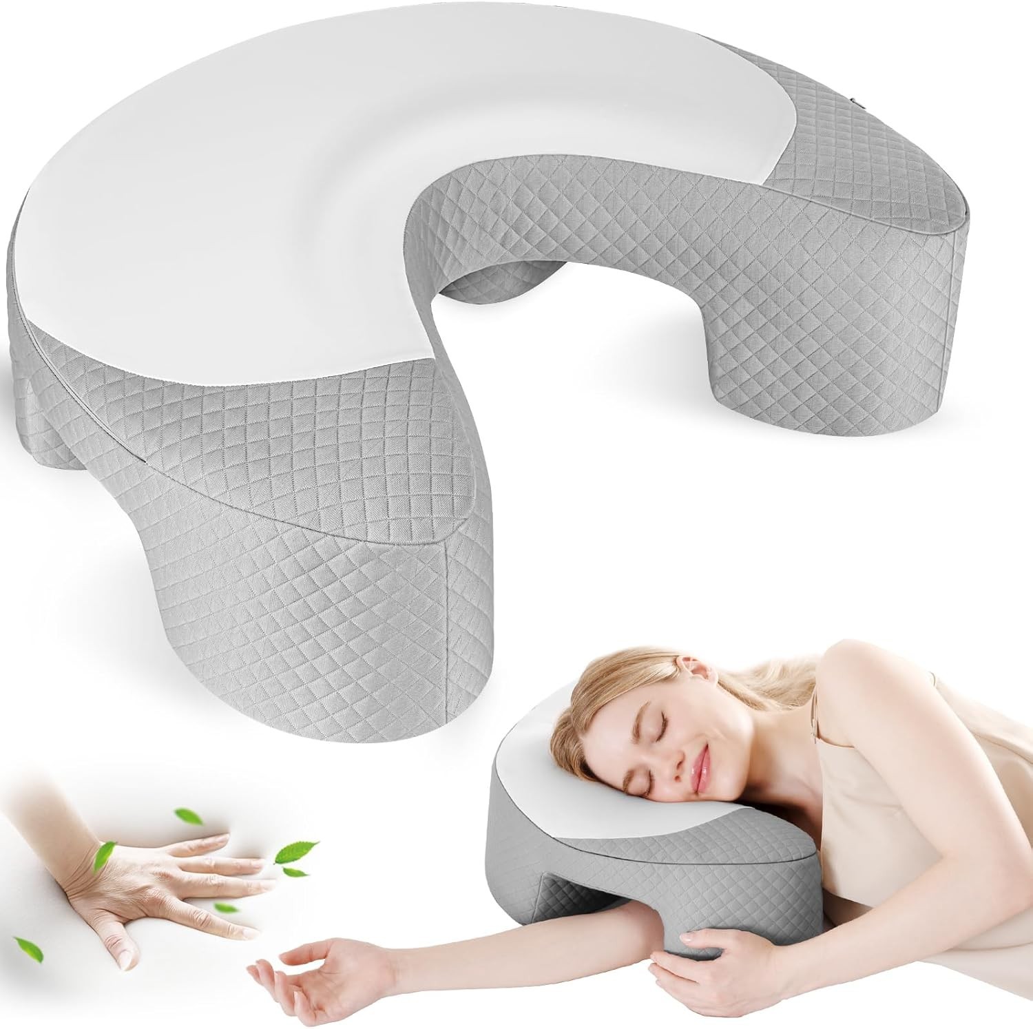 Side Sleeper Pillow - Ergonomic Memory Foam Shoulder Pillow with Arm Holes for N gallery