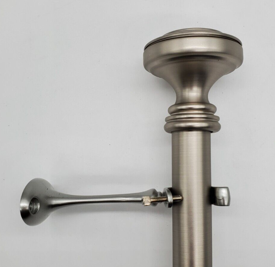 Flare 1" Adjustable Curtain Rod - Matte Silver, 36" - 72" gallery